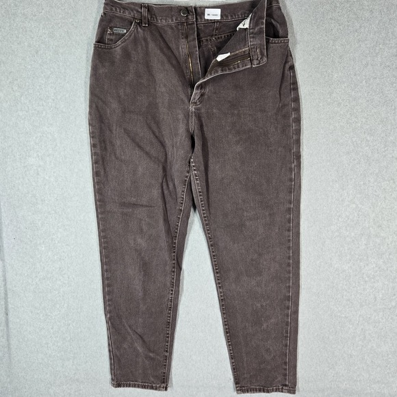 Lee Denim - VINTAGE Lee Riveted Women Jeans 18 MED Brown High Rise Taper Denim 29" Inseam